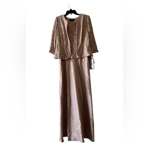 Alex Evenings Taupe Lace Dress with Jacket